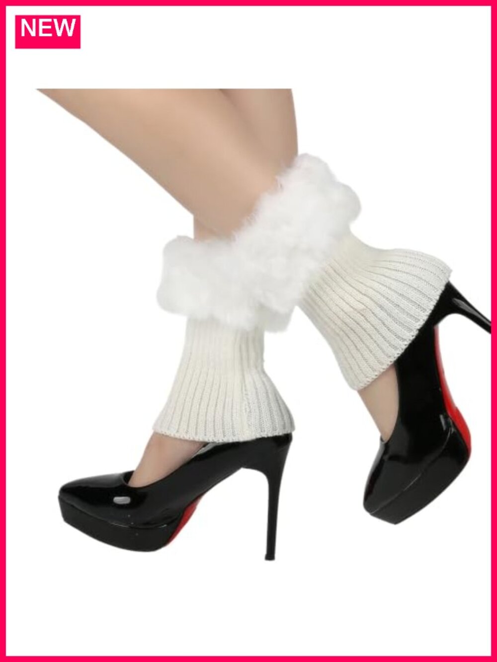 Thick Fur Boot Socks Knitted Boot Cuffs Leg Warmers Acrylic